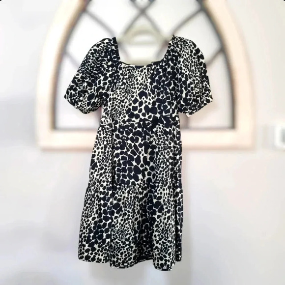 *NWT* Who What Wear Leopard Print Short Puff Sleeve Dress W/pockets Size Small - Picture 6 of 10